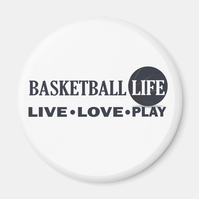 Aimant vivre amour jouer basket vie bleu texte (Devant)