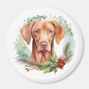 Aimant Vizsla Christmas Wreath Festive Pup