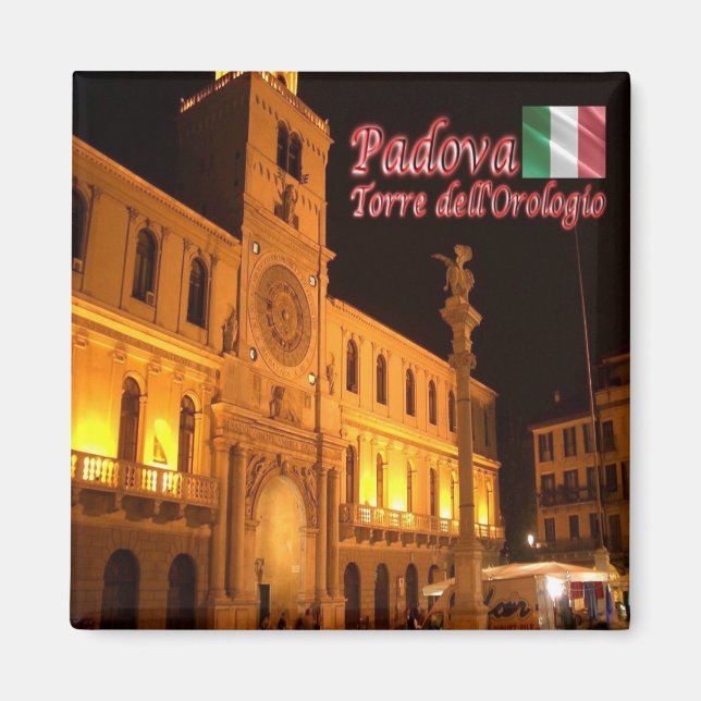 Aimant VNT107 PADOVA, Tour de l'horloge, Vénétie, Italie, (Devant)