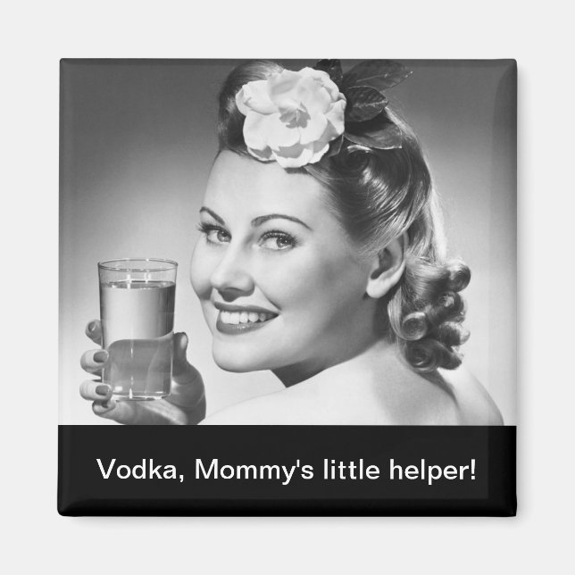 Aimant Vodka, la petite aide de maman ! (Devant)