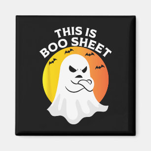 Aimant Voici Le Costume D'Halloween Ghost Retro En Feuill
