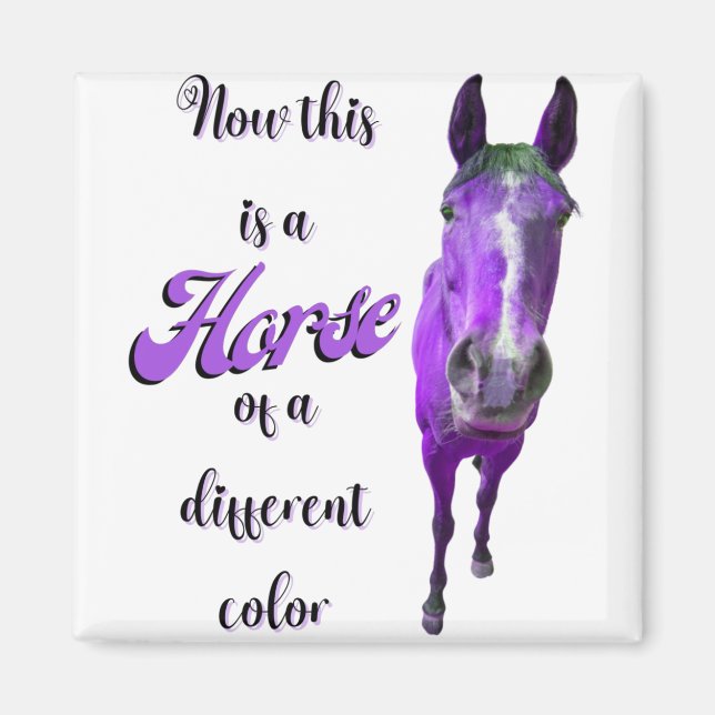 Aimant Voici Un Cheval D'Une Couleur Différente, Violet (Devant)