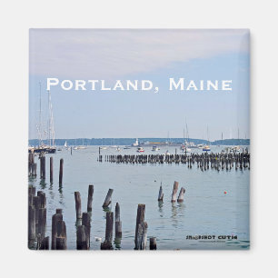 Aimant Voiliers sur la côte du vieux port, Portland Main