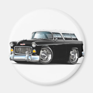 Aimant Voiture Chevy Nomad noir-blanc 1955