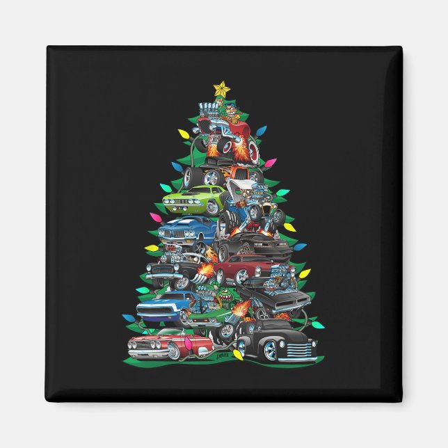 Aimant Voiture Folie arbre de Noël! Voitures Musculaires  (Devant)