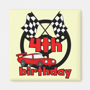 Aimant Voiture Racing 4e Anniversaire Tshirts et cadeaux