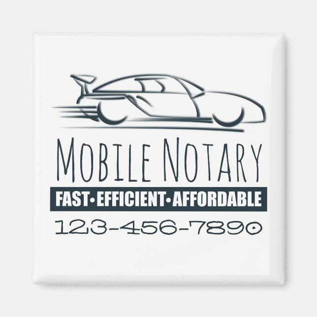 Aimant Voiture rapide publique Notaire Mobile avec numéro (Devant)