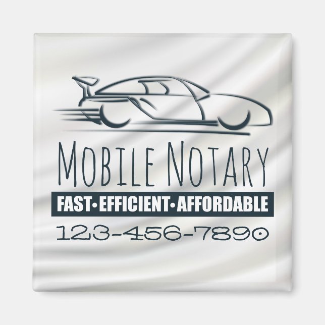 Aimant Voiture rapide publique Notaire Mobile avec numéro (Devant)