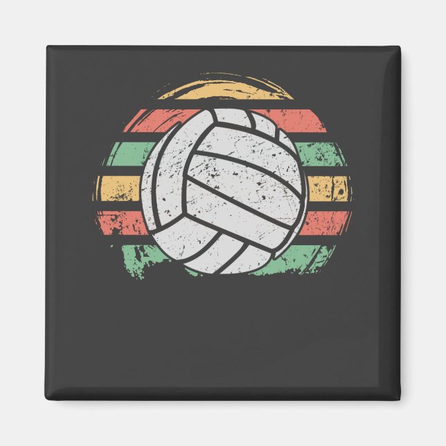 Aimant Volley-ball Vintage rétro (Devant)