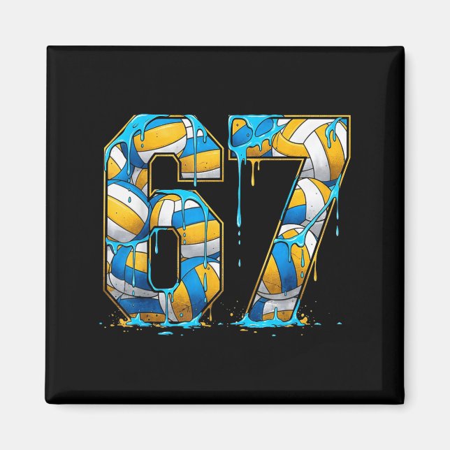 Aimant Volleyball 67 Six Seven Srt Funny Gen Alpha Z Meme (Devant)