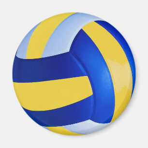 Aimant Volleyball bleu et jaune