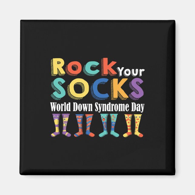 Aimant Vos Chaussettes Cute 3-21 Trisomy 21 Monde Syndrom (Devant)