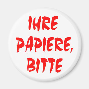 Aimant Vos papiers, svp (en allemand)