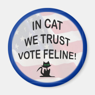 Aimant Vote Cat with American Flag