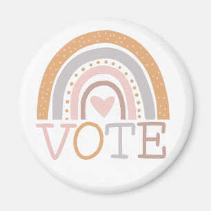 Aimant Vote Joli design de texte pastel arc-en-ciel