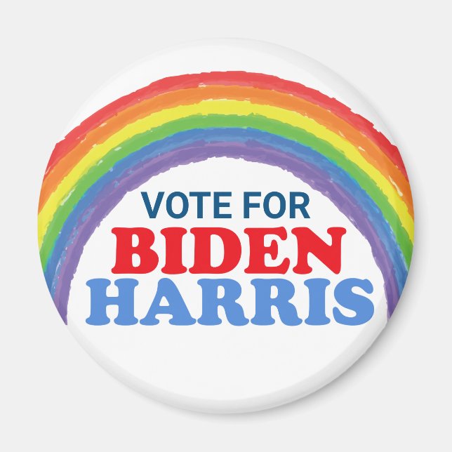 Aimant Vote pour l'élection de Biden Harris Rainbow (Devant)