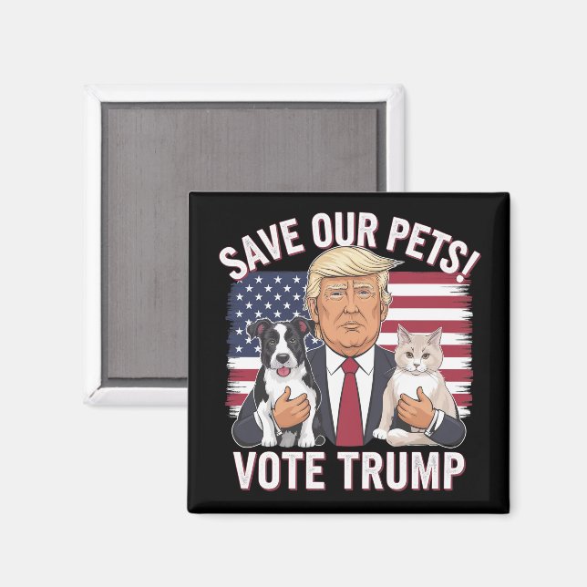 Aimant Votez Trump Sauvez Nos Animaux Chats Chiens 2024 E (Recto/Verso)