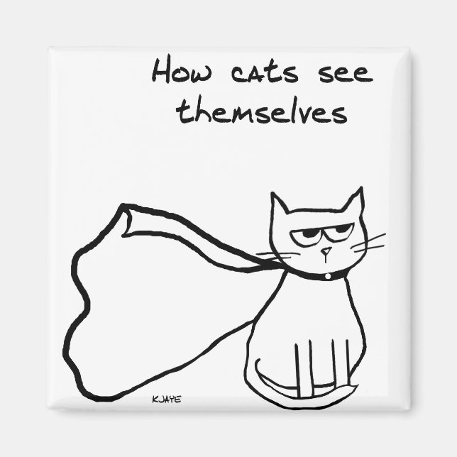Aimant Votre chat le Superhero - Drôle cadeau de chat (Devant)