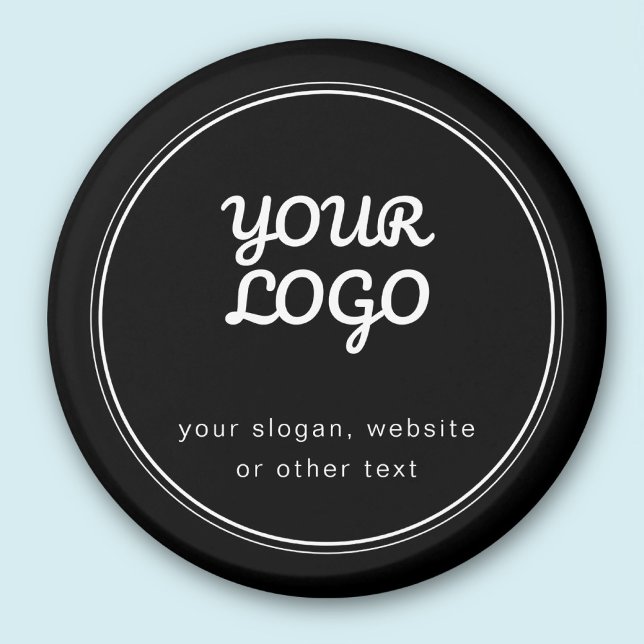 Aimant Votre logo élégant modifiable noir et blanc (Créateur téléchargé)