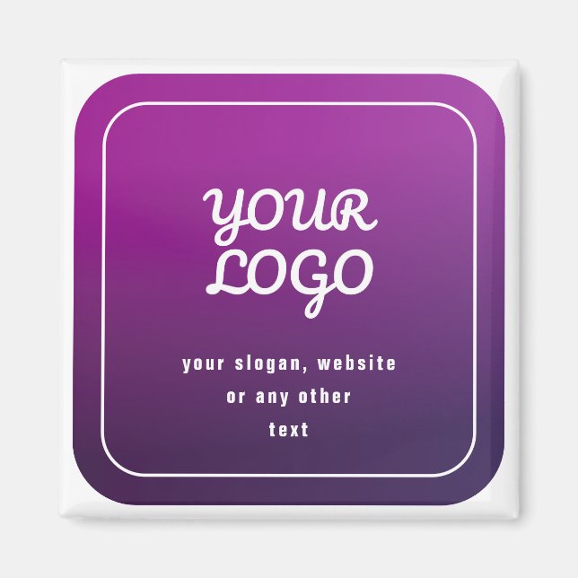 Aimant Votre logo et lumière élégante à Ombre violet fonc (Devant)