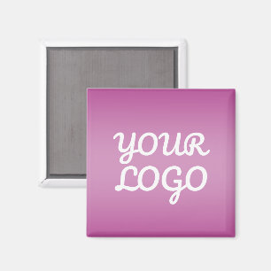 Aimant Votre logo et ombre simple moderne   Violet