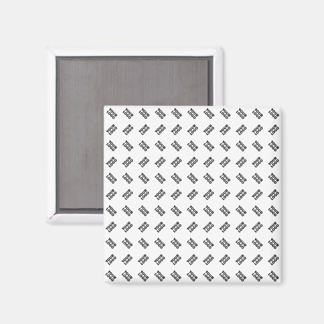 Aimant Votre logo | Motif répété de substitution simple (Recto/Verso)