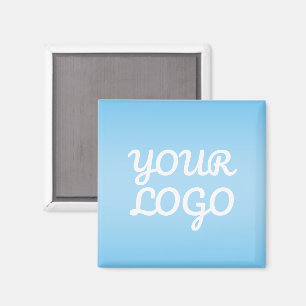 Aimant Votre logo & ombre simple moderne Bleu clair