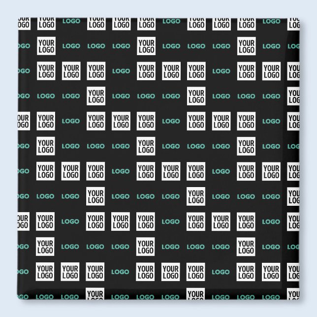 Aimant Votre logo ou image | Zig Zag Motif avec deux imag (Créateur téléchargé)