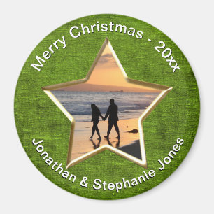 Aimant Votre texte et votre photo : Cadre d'image en form