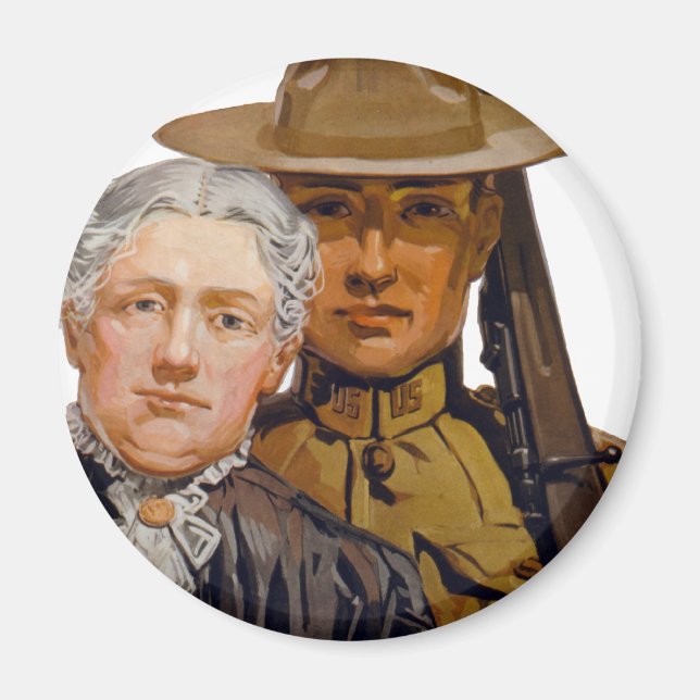 Aimant VOUS aidez mon garçon à gagner la guerre (Devant)