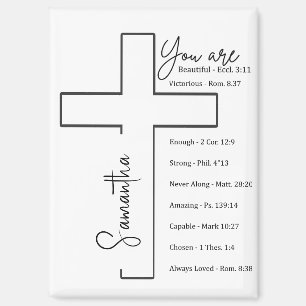 Aimant Vous êtes belle croix personnalisée