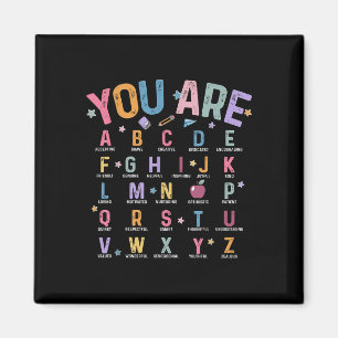 Aimant Vous Êtes Lettres Alphabet Apprendre Abcs Inspirat