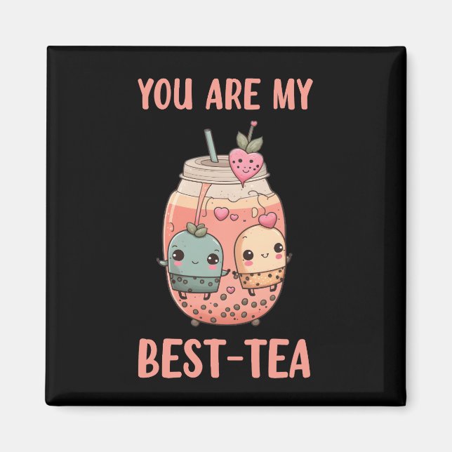 Aimant Vous êtes mes meilleurs amis à thé kawaii boba bub (Devant)