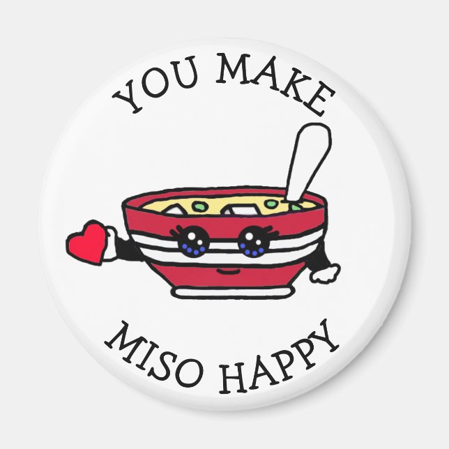 Aimant Vous Faites Miso Joyeux, Drôle Pun De Nourriture (Devant)