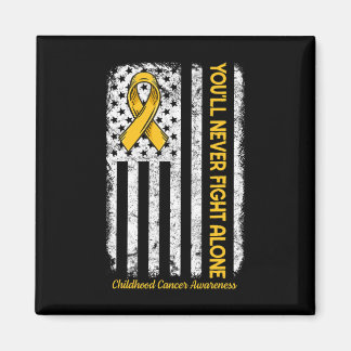 Aimant Vous ne combattrez jamais seul drapeau Cancer de l