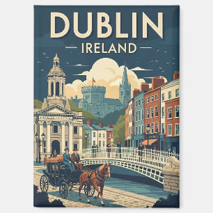 Aimant Voyage à Dublin en Irlande à l'époque vintage