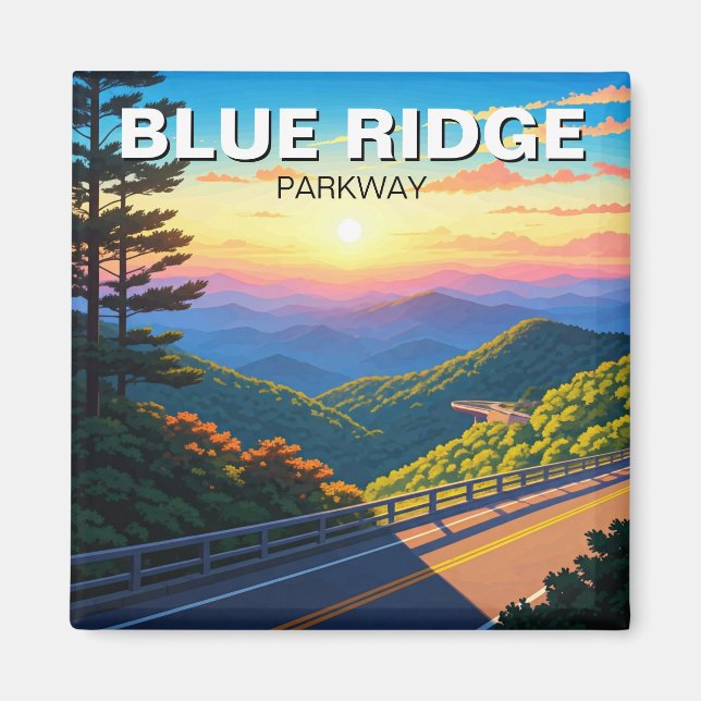 Aimant Voyage Blue Ridge Parkway (Devant)