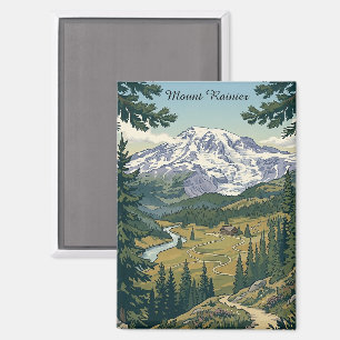 Aimant Voyage dans le parc national du mont Rainier vinta