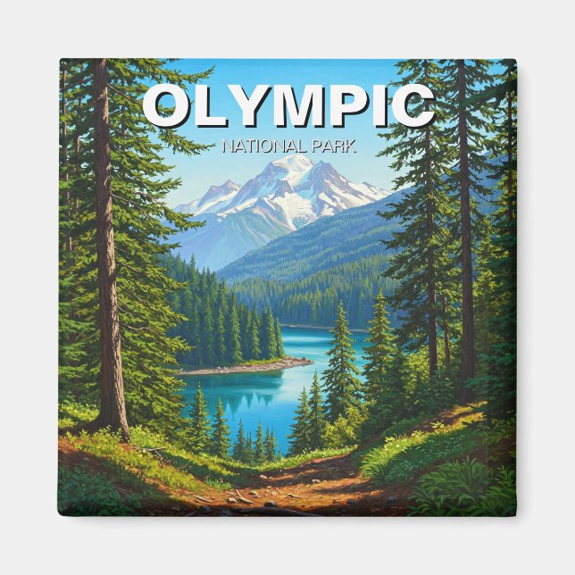 Aimant Voyage dans le parc national olympique de Washingt (Devant)