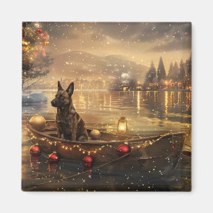 Aimant Voyage de fête de Noël du Malinois belge