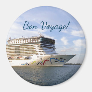 Aimant Voyage de fève décoré d'arc de bateau de croisi
