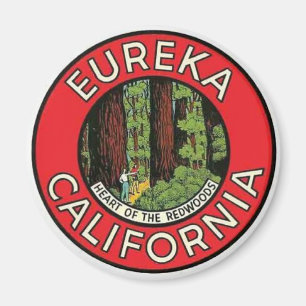 Aimant Voyage d'Eureka California Vintage