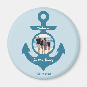 Aimant Voyage en famille de croisière personnalisé avec v