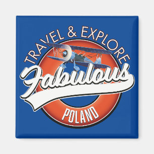 Aimant voyage explorer fabuleux logo Pologne