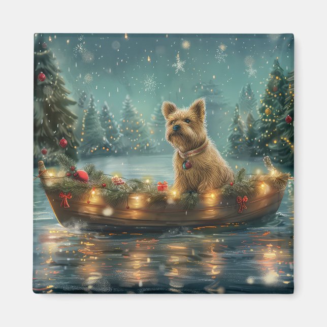 Aimant Voyage festif de Noël de Cairn Terrier (Devant)