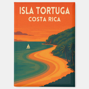 Aimant Voyage Rétro Vintage Costa Rica Isla Tortuga