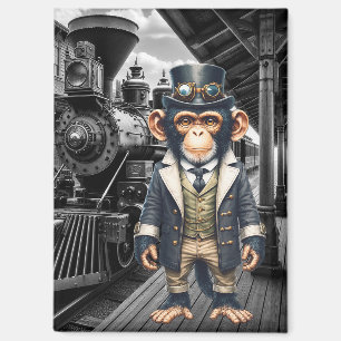 Aimant Voyageur du monde chimpanzé Steampunk victorien