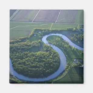 Aimant Vue aérienne de la rivière Rouge dans le Nord