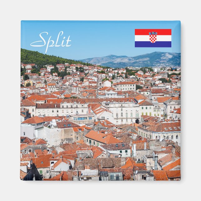 Aimant Vue aérienne de la ville de Split - Dalmatie, Croa (Devant)