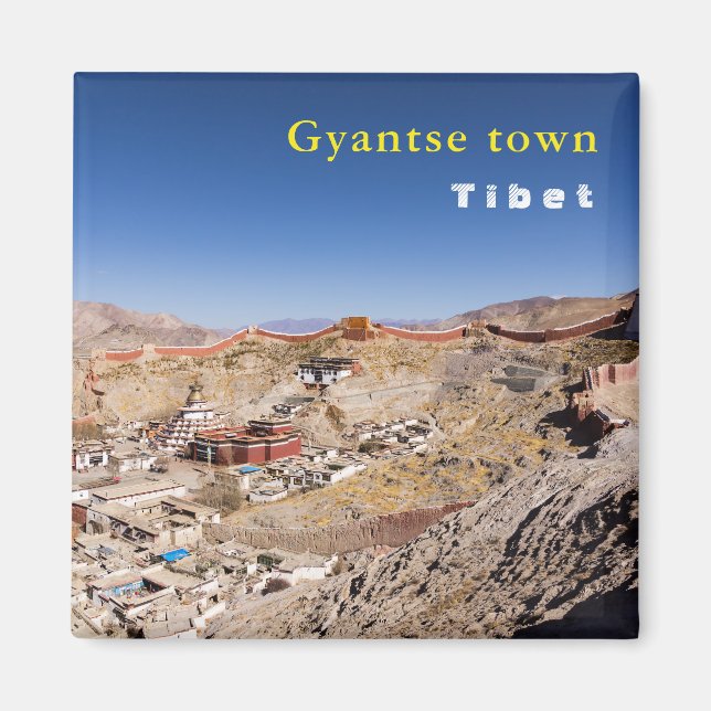Aimant Vue aérienne du monastère de Gyantse & Palcho - Ti (Devant)